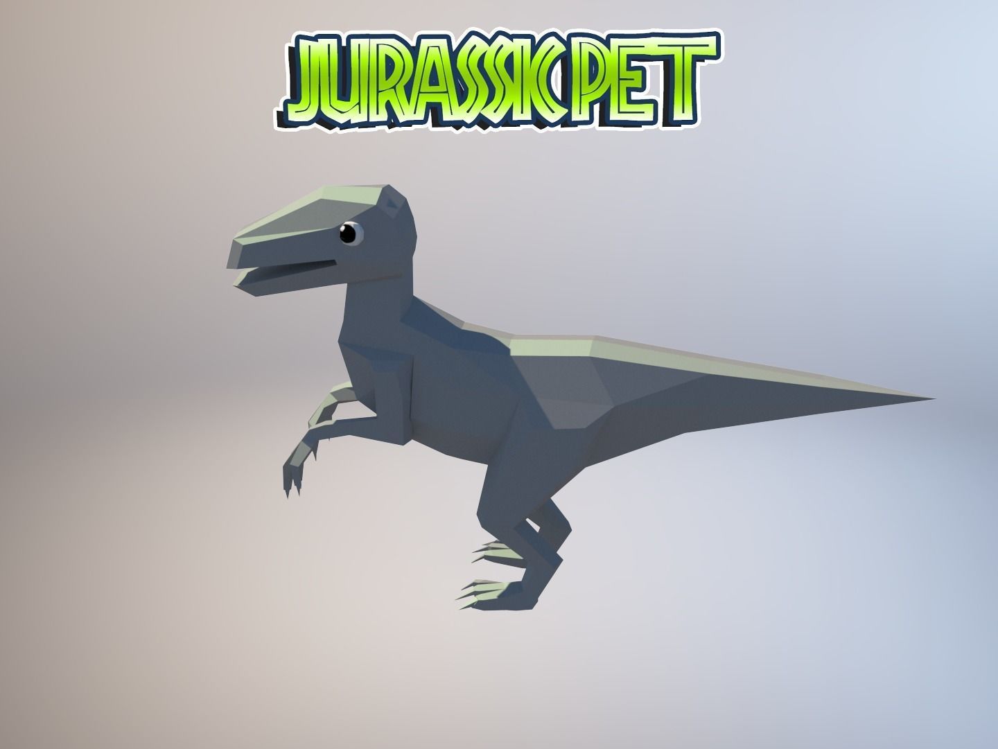 Velociraptor jurassic pet Low-poly 3D model_3