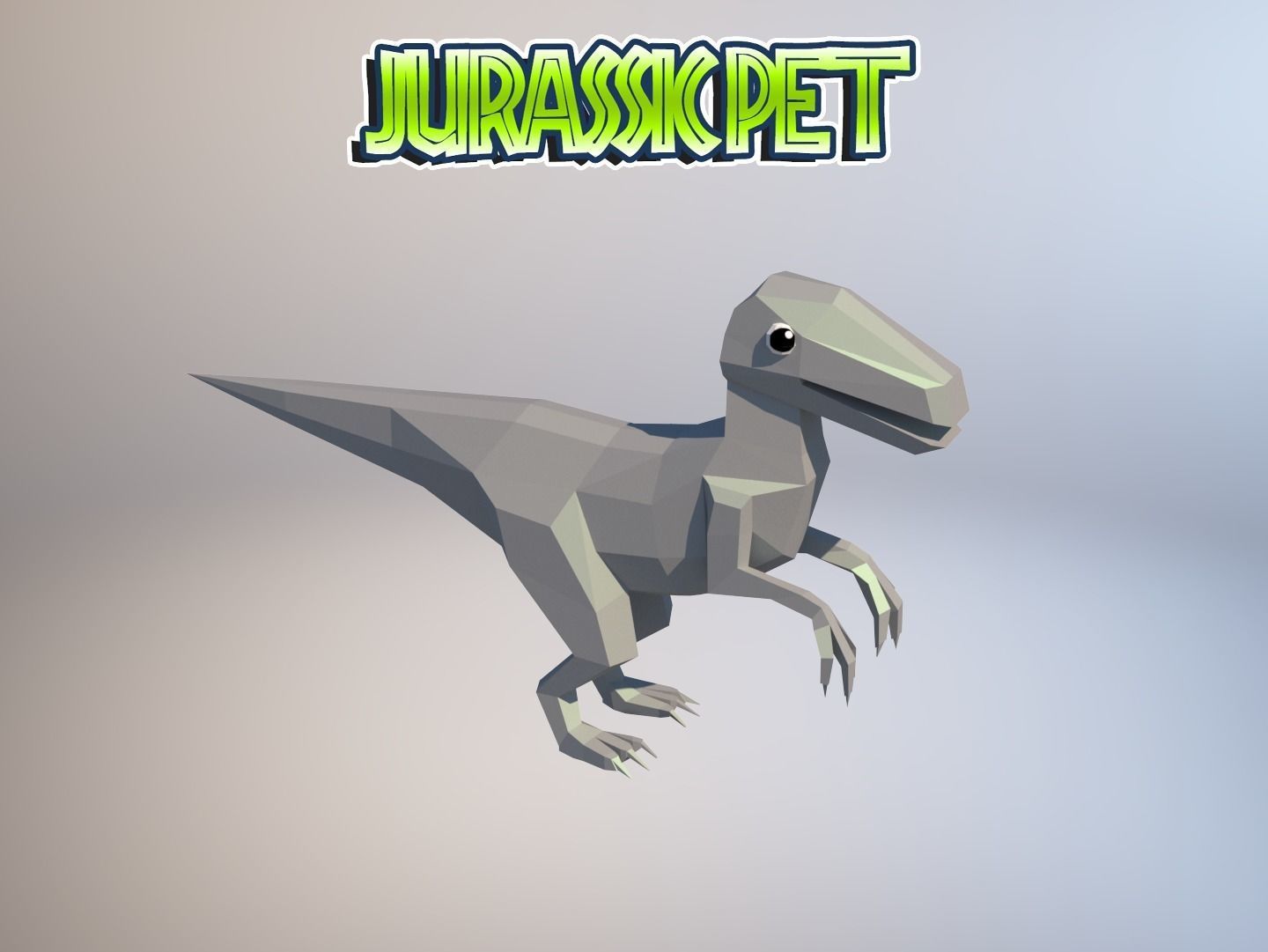 Velociraptor jurassic pet Low-poly 3D model_18