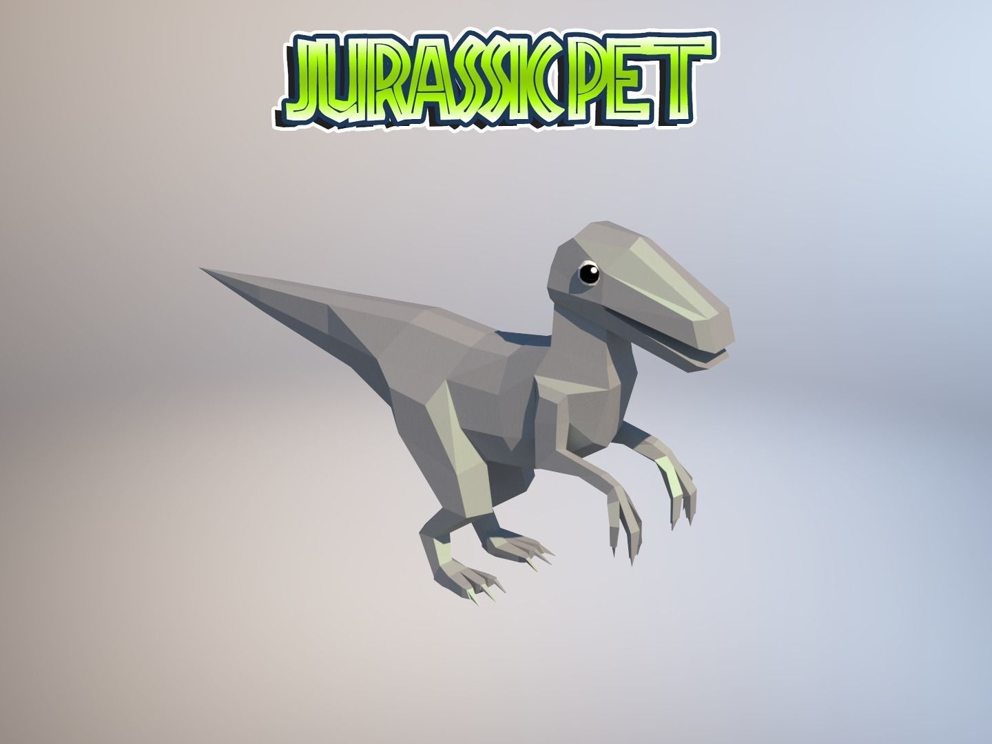 Velociraptor jurassic pet Low-poly 3D model_19