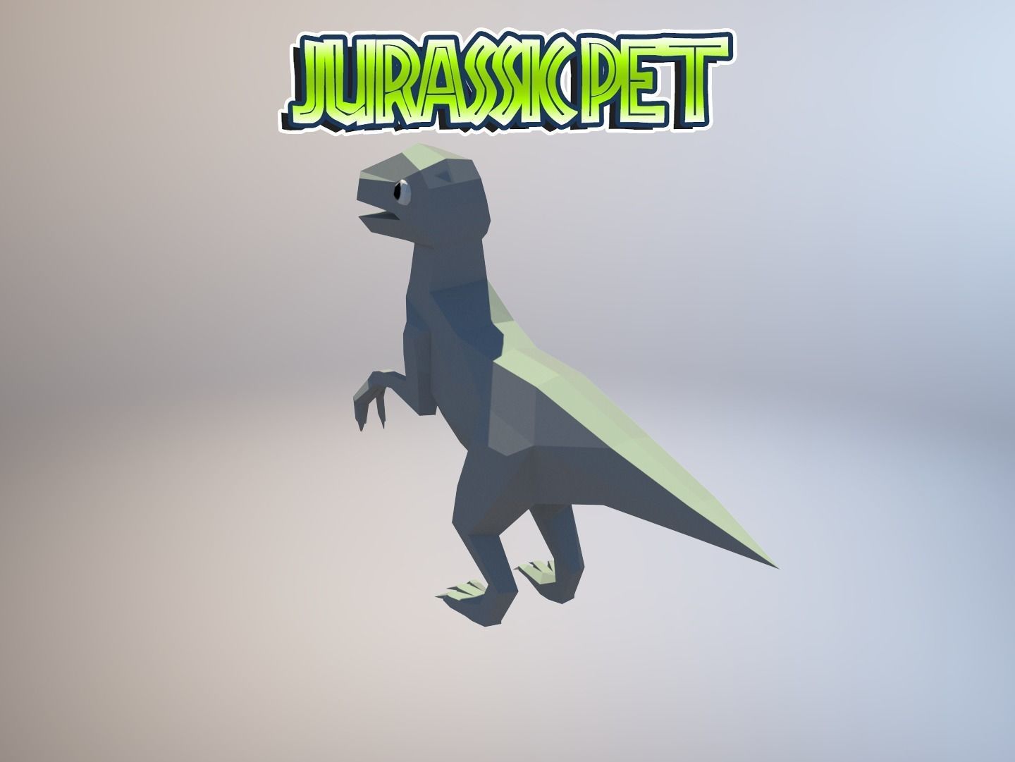 Velociraptor jurassic pet Low-poly 3D model_6