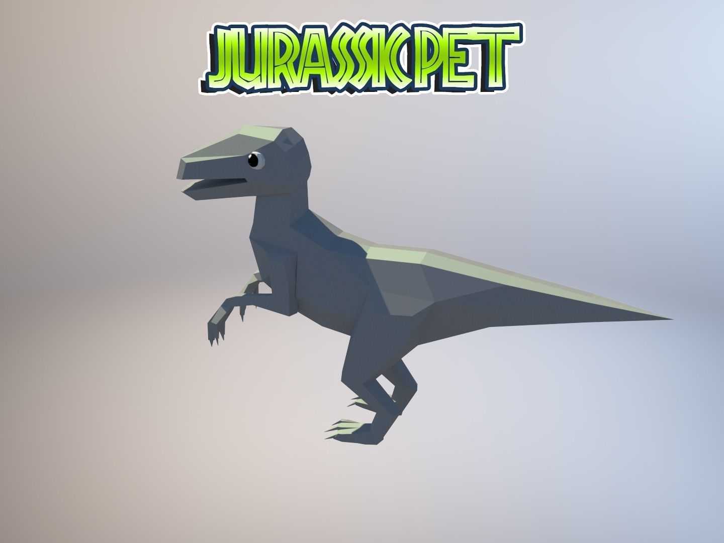 Velociraptor jurassic pet Low-poly 3D model_2