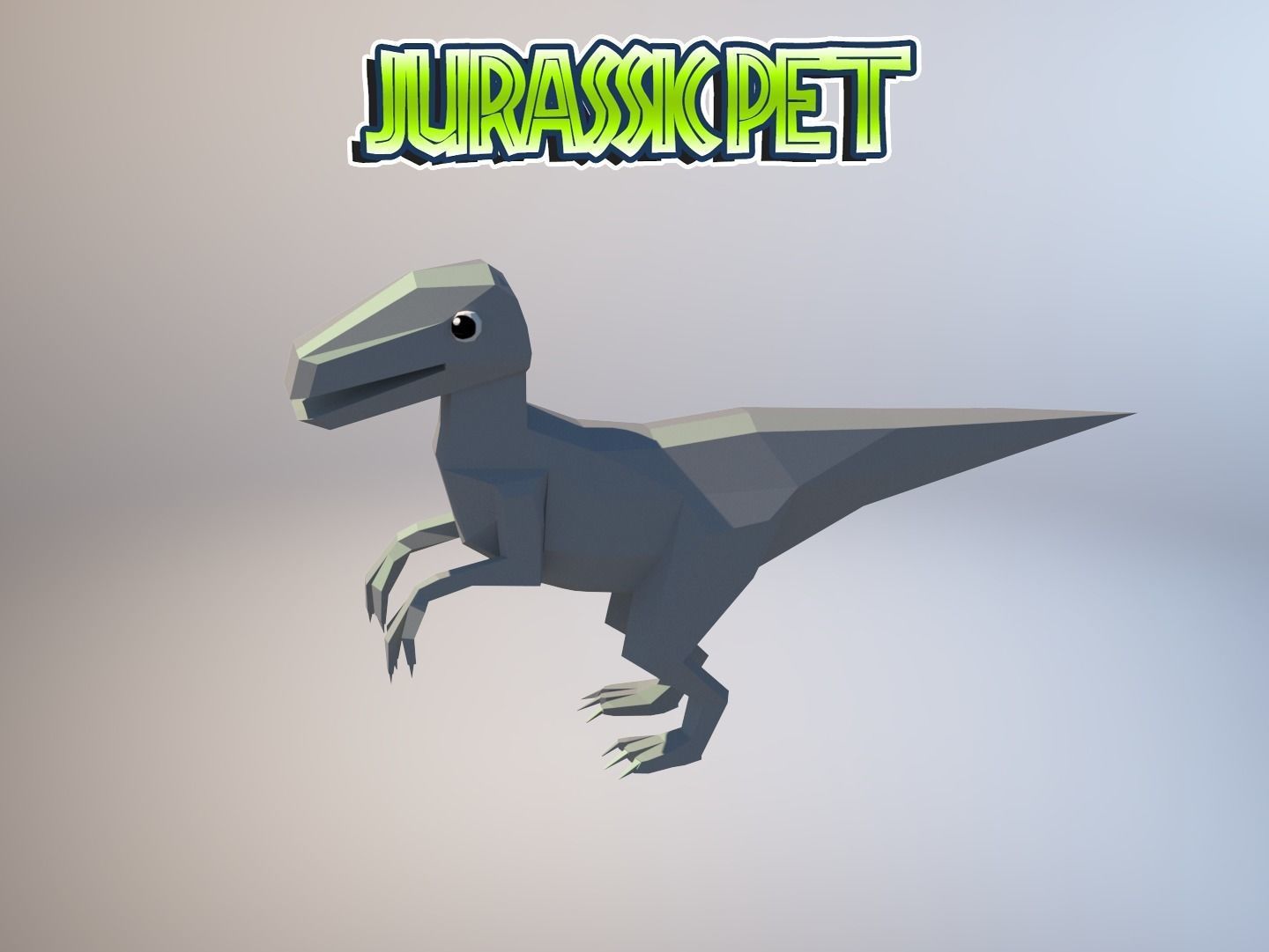 Velociraptor jurassic pet Low-poly 3D model_30