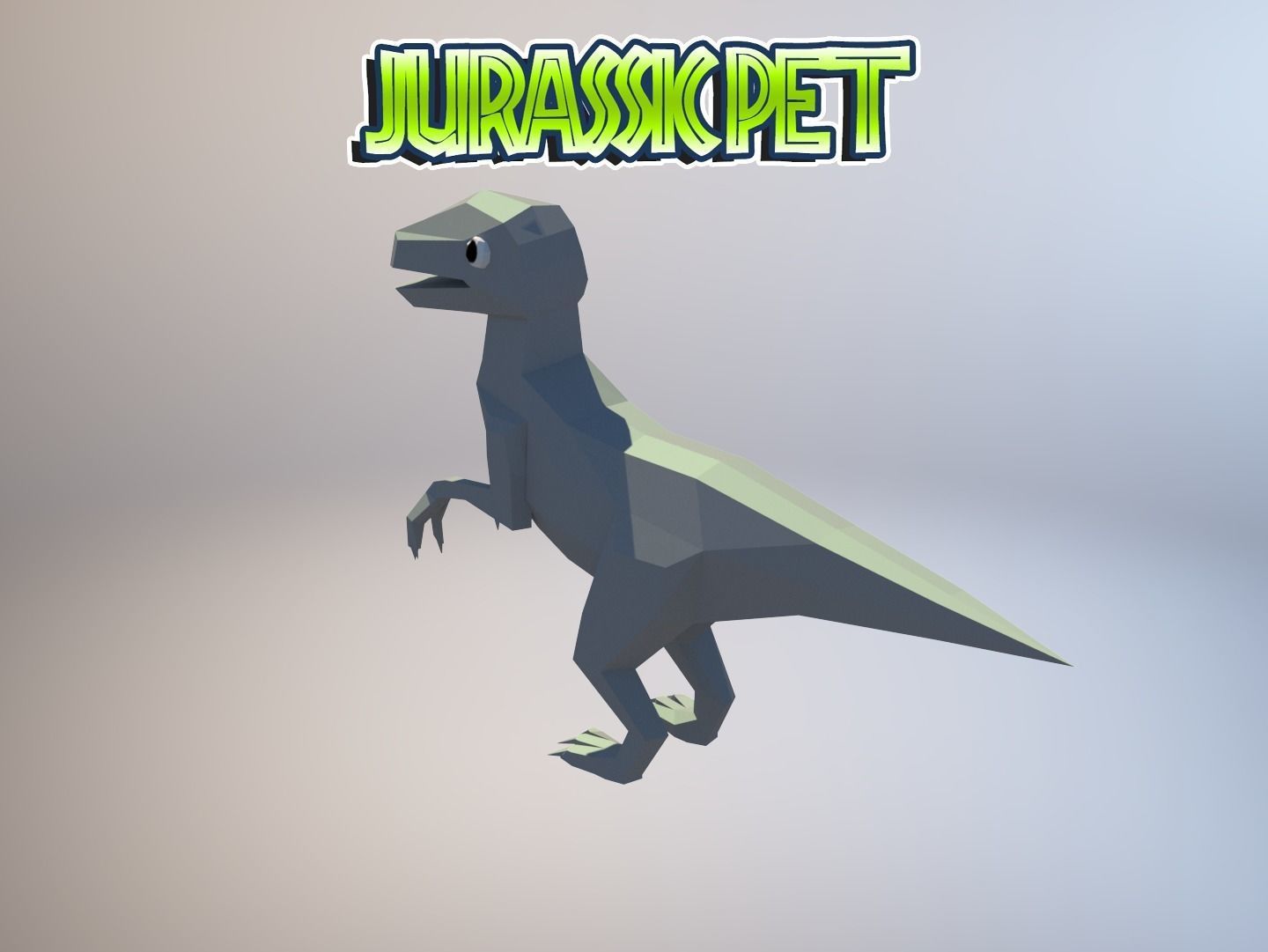 Velociraptor jurassic pet Low-poly 3D model_5
