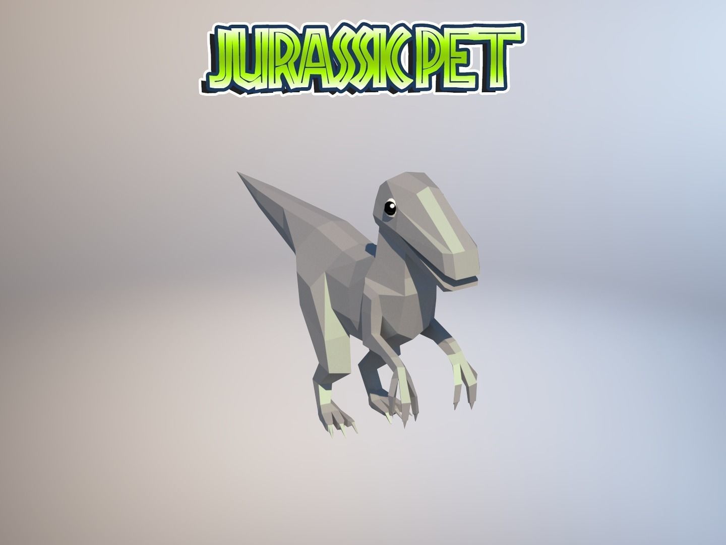 Velociraptor jurassic pet Low-poly 3D model_21
