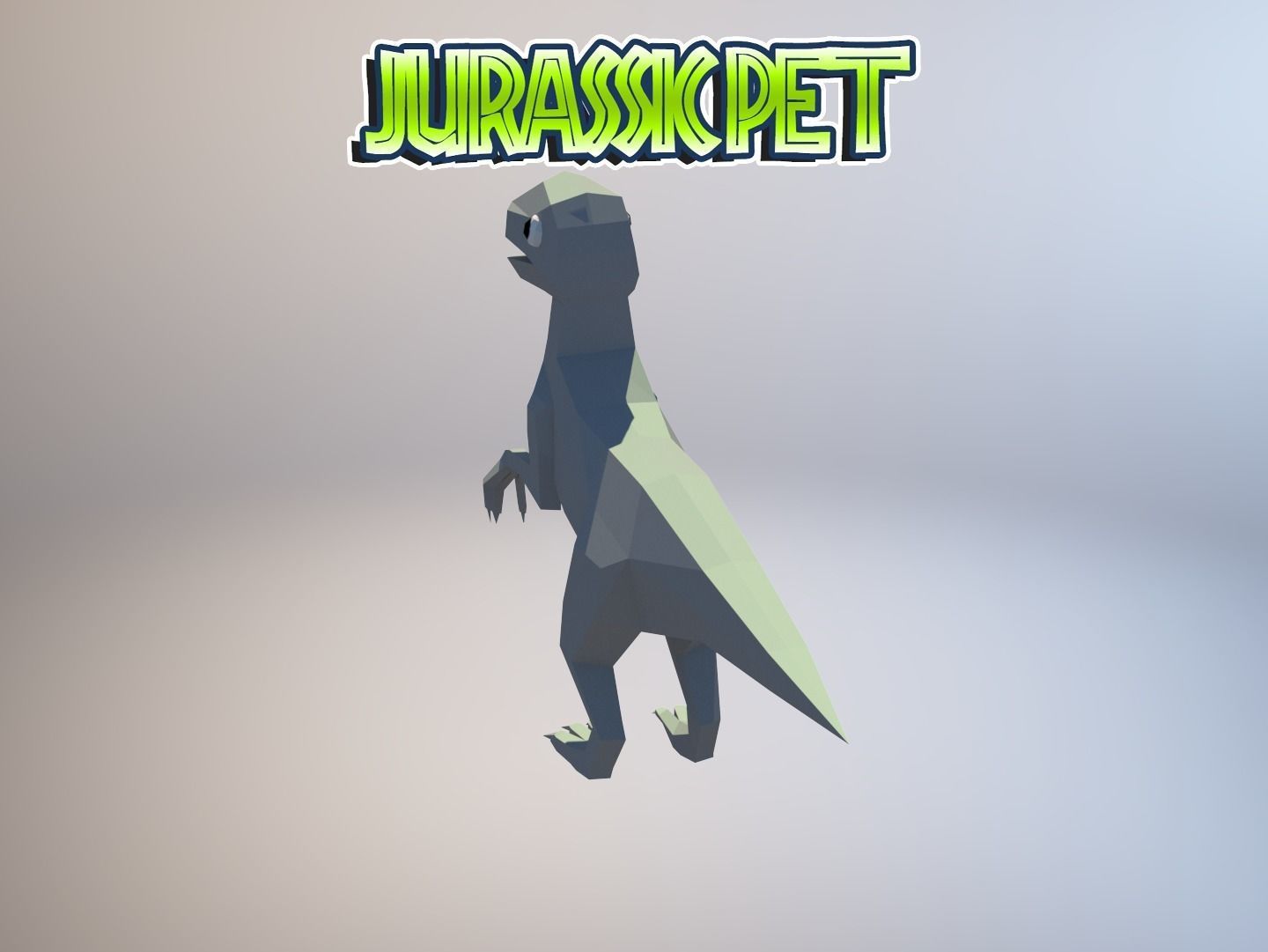 Velociraptor jurassic pet Low-poly 3D model_7