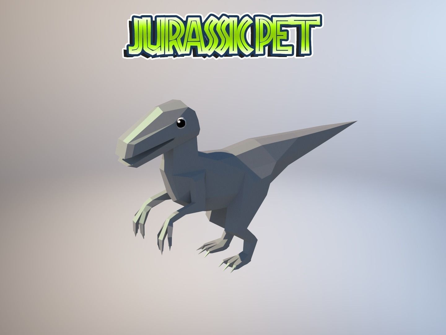 Velociraptor jurassic pet Low-poly 3D model_28