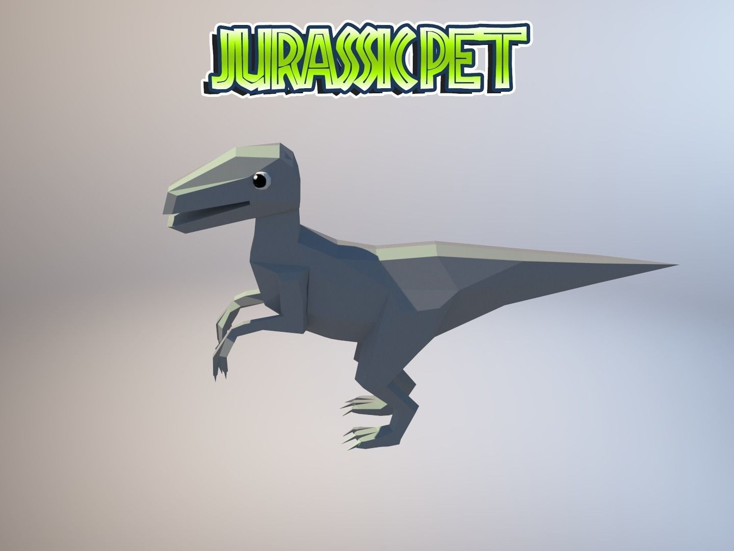 Velociraptor jurassic pet Low-poly 3D model_31