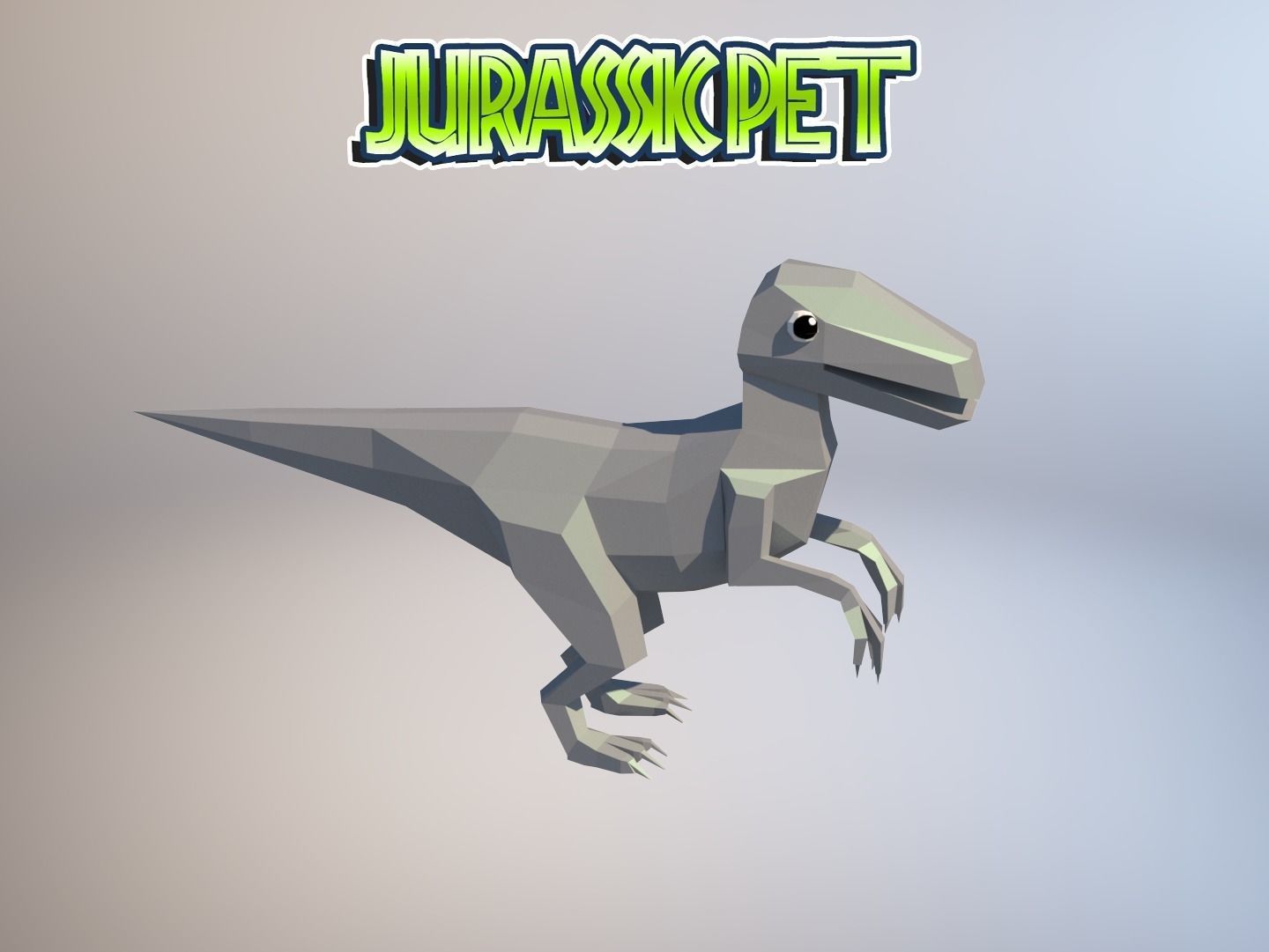 Velociraptor jurassic pet Low-poly 3D model_17