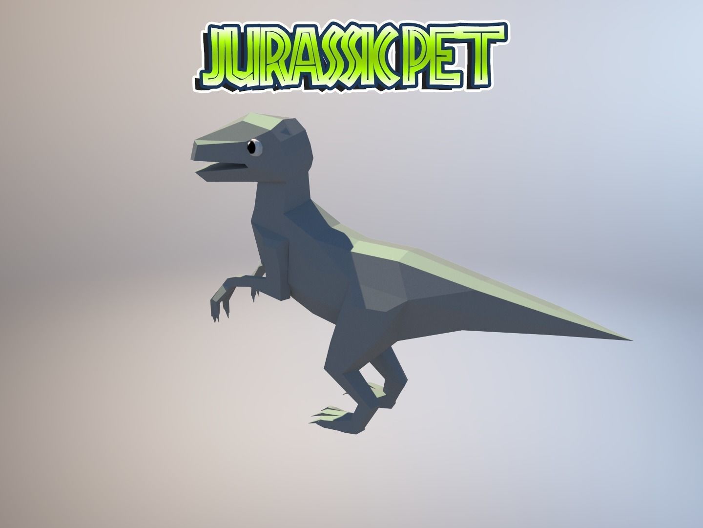 Velociraptor jurassic pet Low-poly 3D model_4