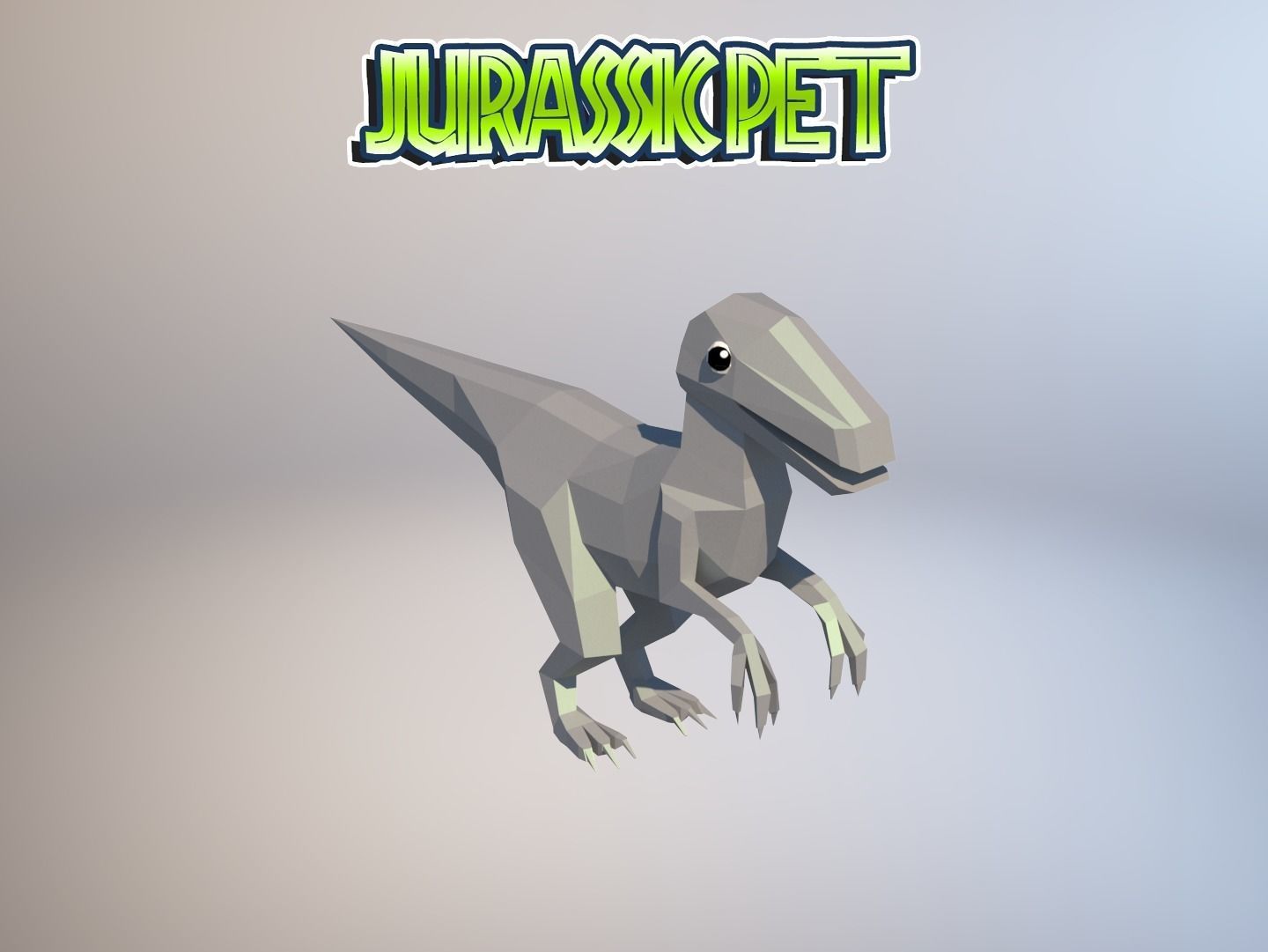 Velociraptor jurassic pet Low-poly 3D model_20