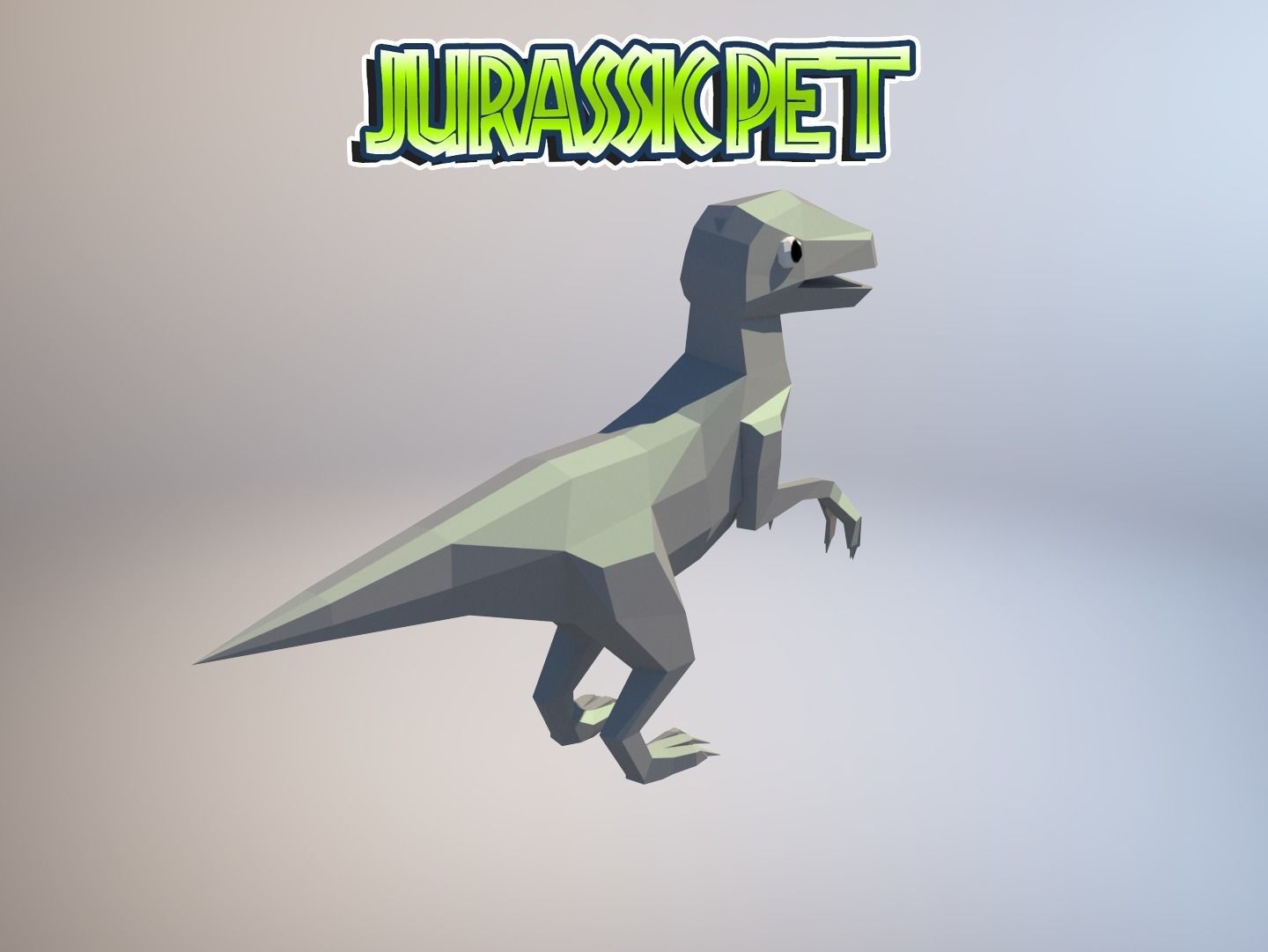 Velociraptor jurassic pet Low-poly 3D model_12