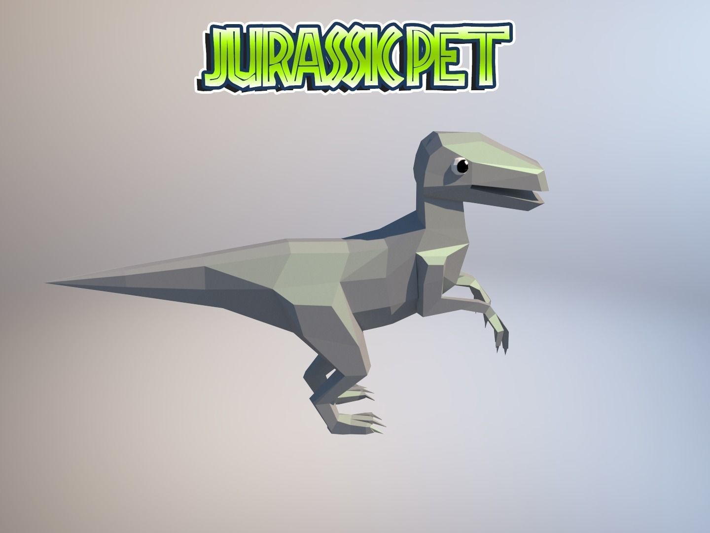 Velociraptor jurassic pet Low-poly 3D model_15