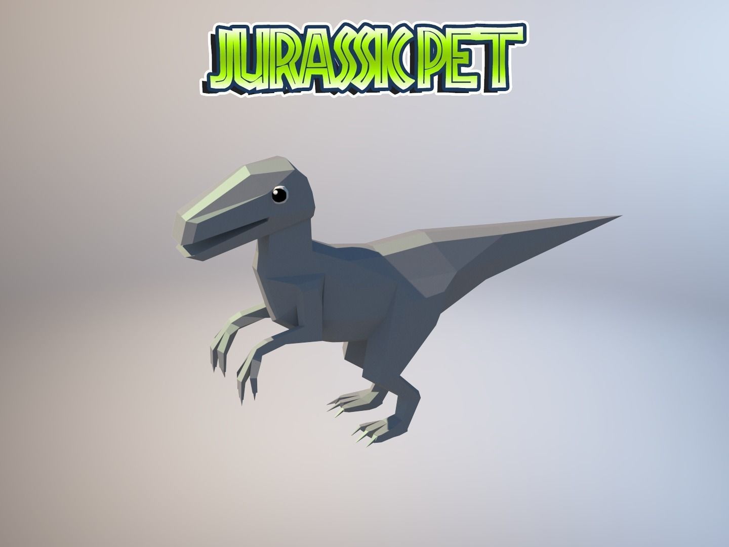 Velociraptor jurassic pet Low-poly 3D model_29