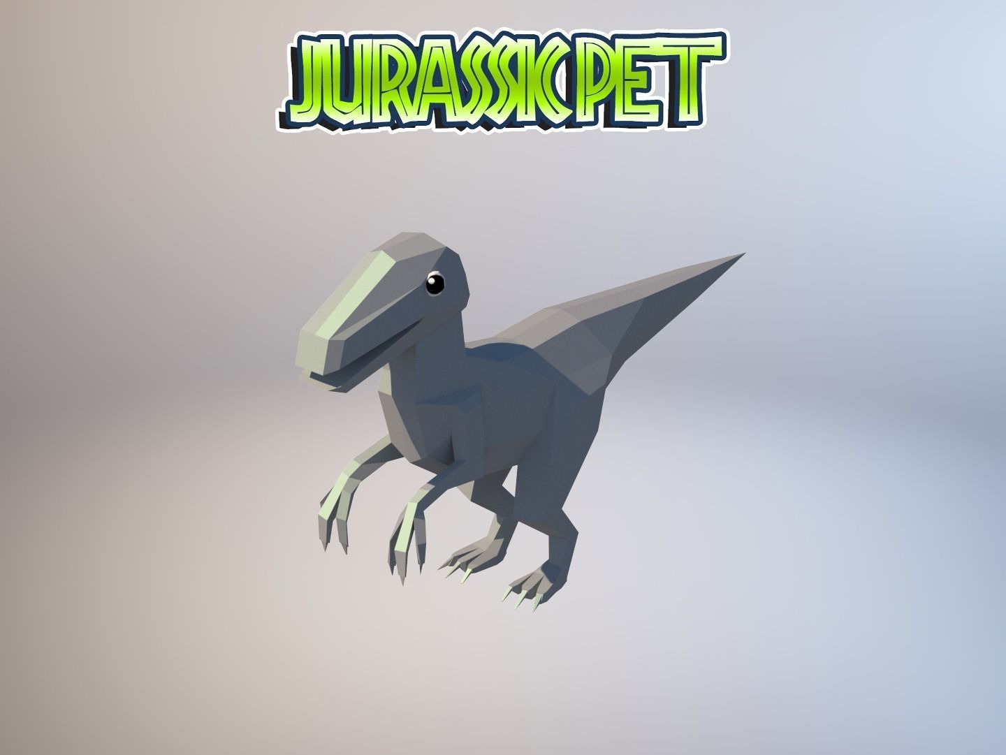 Velociraptor jurassic pet Low-poly 3D model_27
