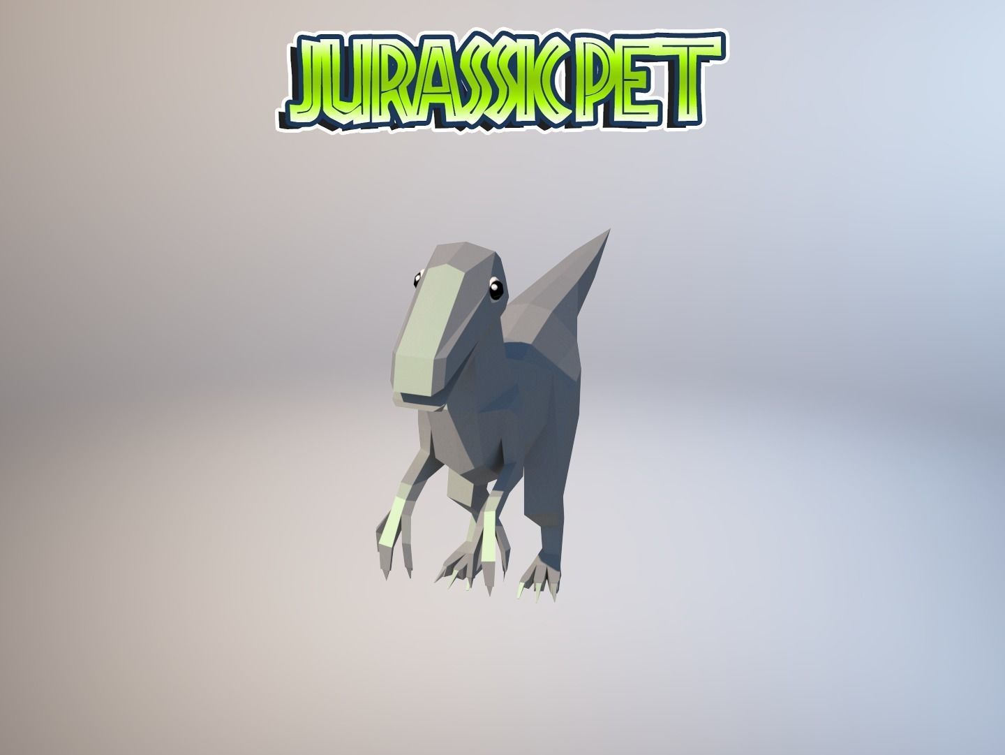 Velociraptor jurassic pet Low-poly 3D model_25