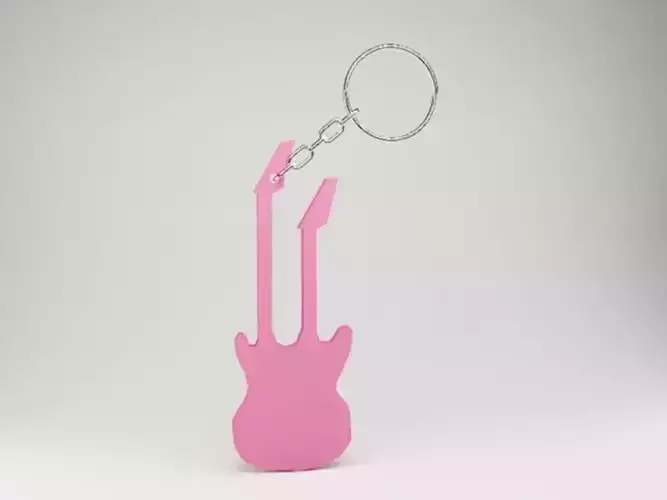 Dual Guitar Keychain 
