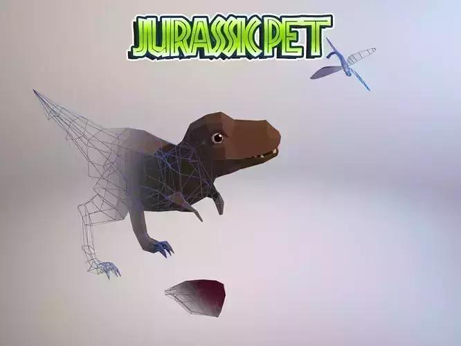 Tyrannosaurus jurassic pet Low-poly 3D model