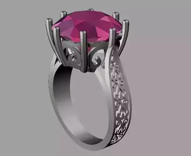 Gemstone Ring 3D print model