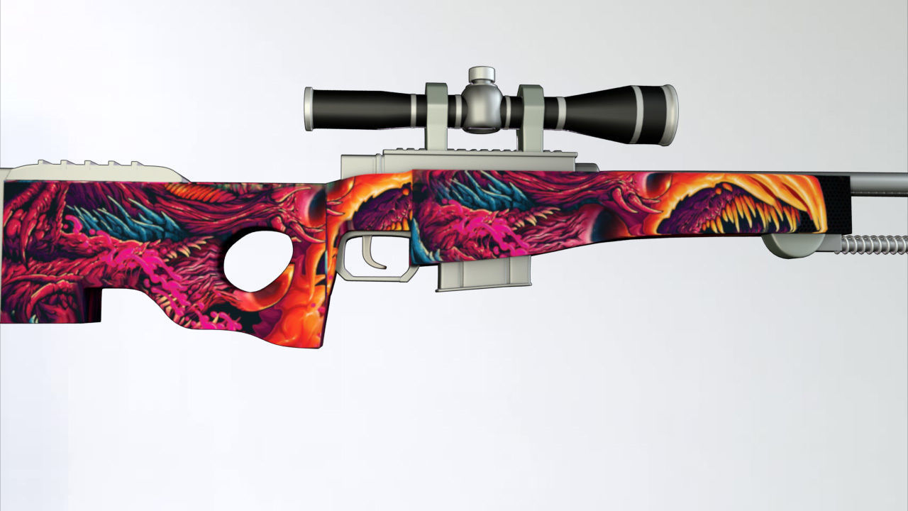 HYPERBEAST AWP SNIPER RIFFLE   Low Poly Low-poly 3D model_1