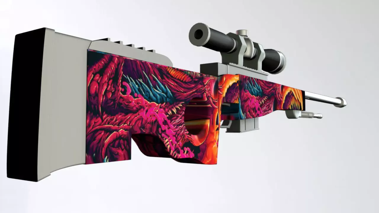HYPERBEAST AWP SNIPER RIFFLE   Low Poly Low-poly 3D model_0