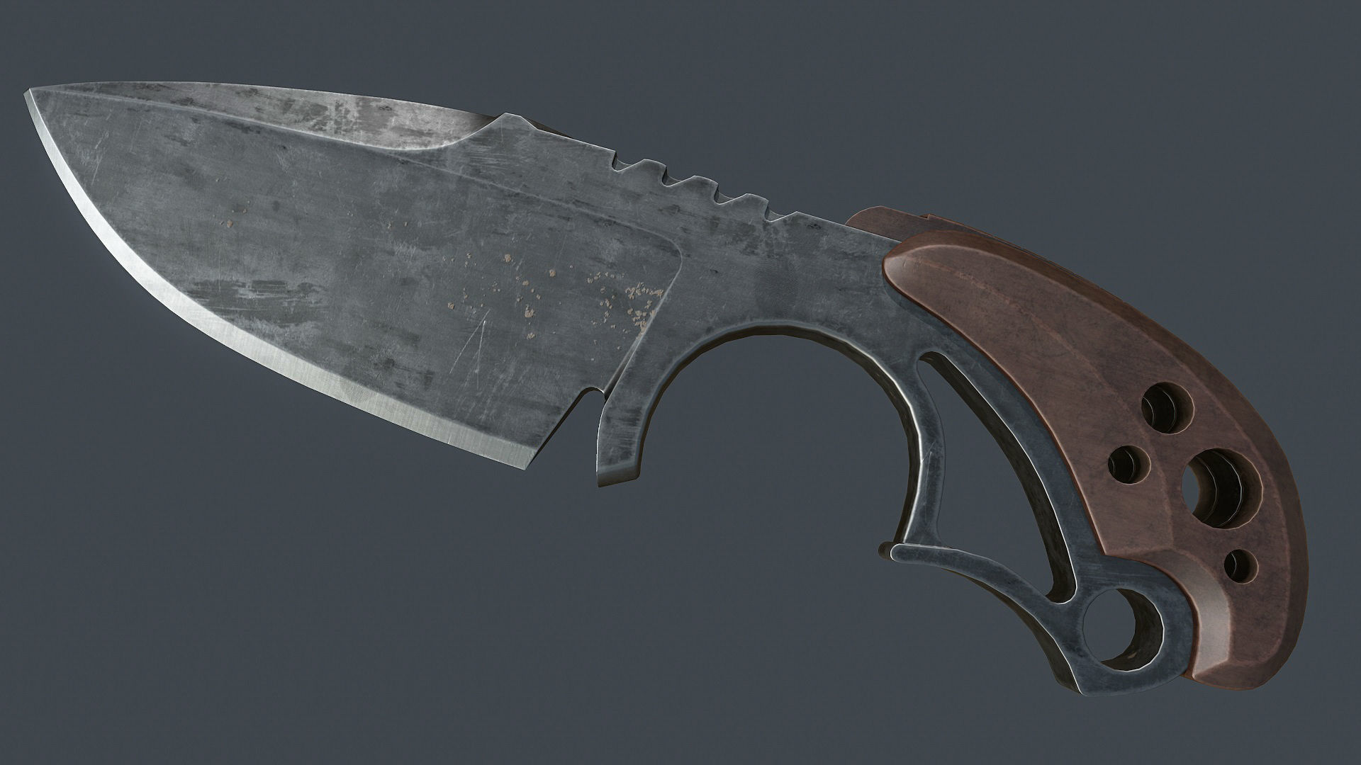 Fixed Blade Knife  Low-poly 3D model_1