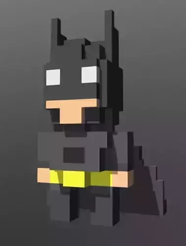 Batman voxel style Low-poly 3D model
