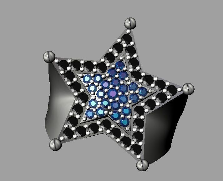 Star Diamond Ring 3D print model_1