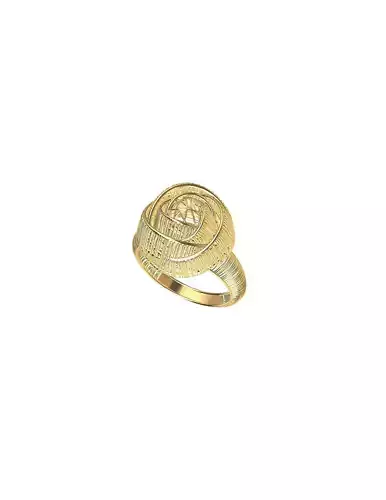 flower ring with fiber technique 3D print model