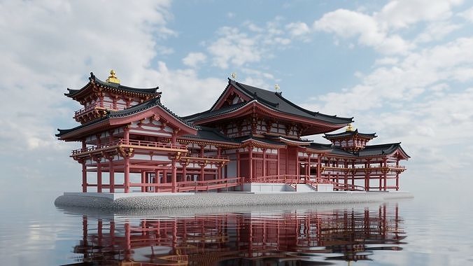 Byodo-in temple Phoenix Hall 3D model