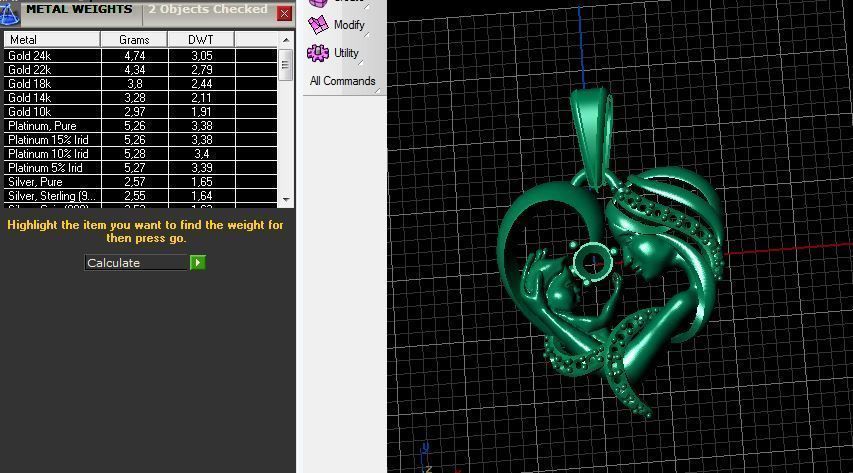 Pendant heart 3D print model_1