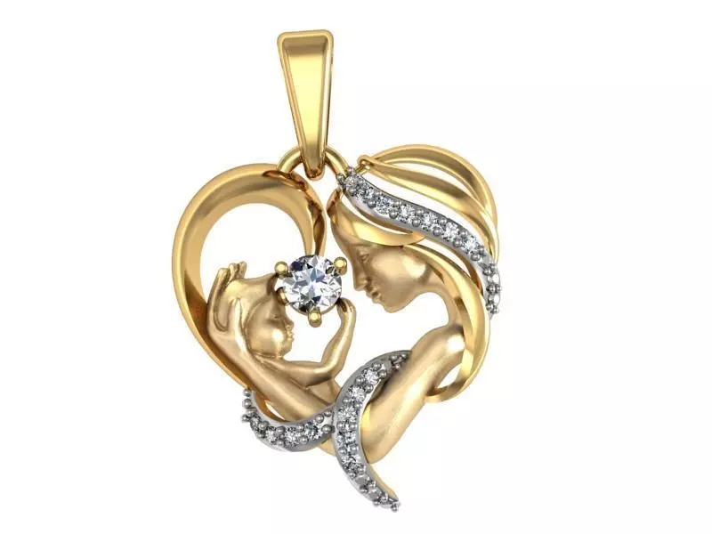 Pendant heart 3D print model_0