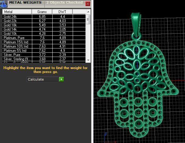 Pendant Hamsa 3D print model_3
