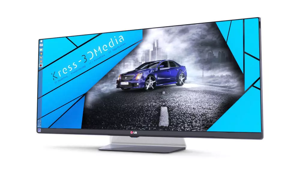 LG 34UM65 Monitor Free low-poly 3D model
