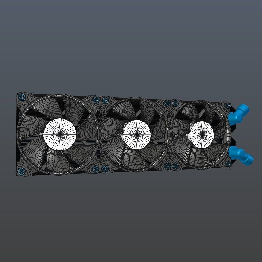 Radiator cooling panel for computer 3D model_3