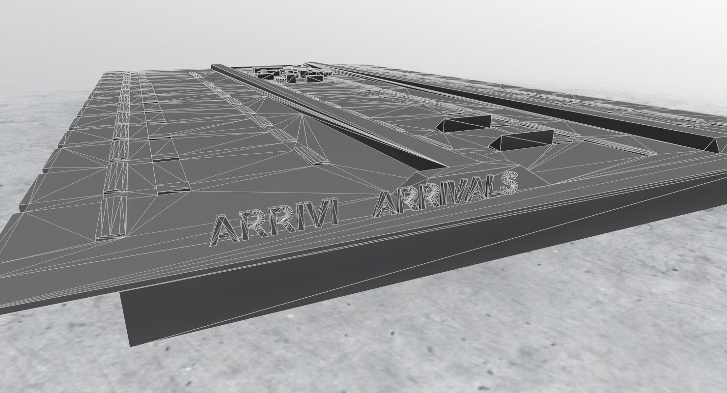 LIMC Terminal 2 Low-poly 3D model_10
