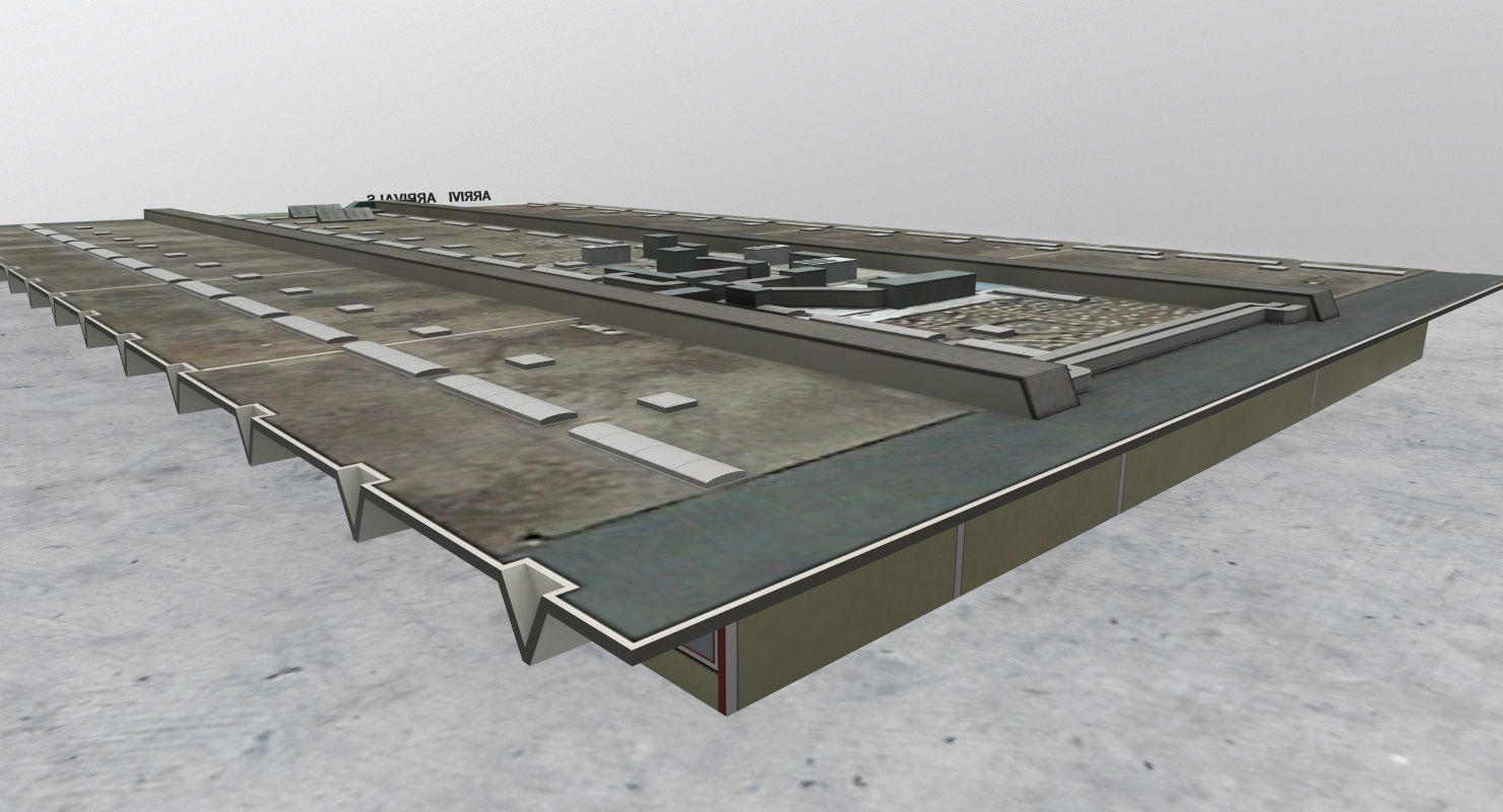 LIMC Terminal 2 Low-poly 3D model_3