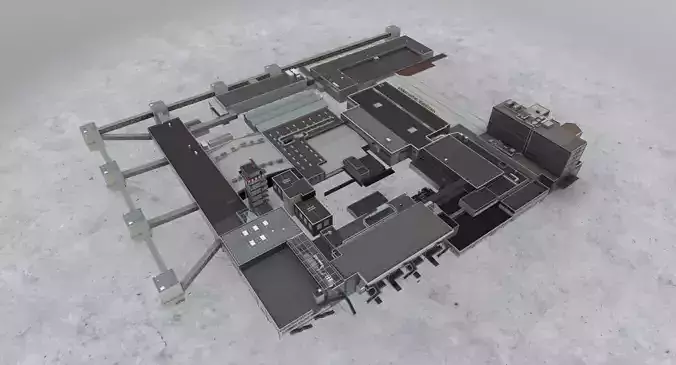 LIMC Terminal2 Departure Low-poly 3D model