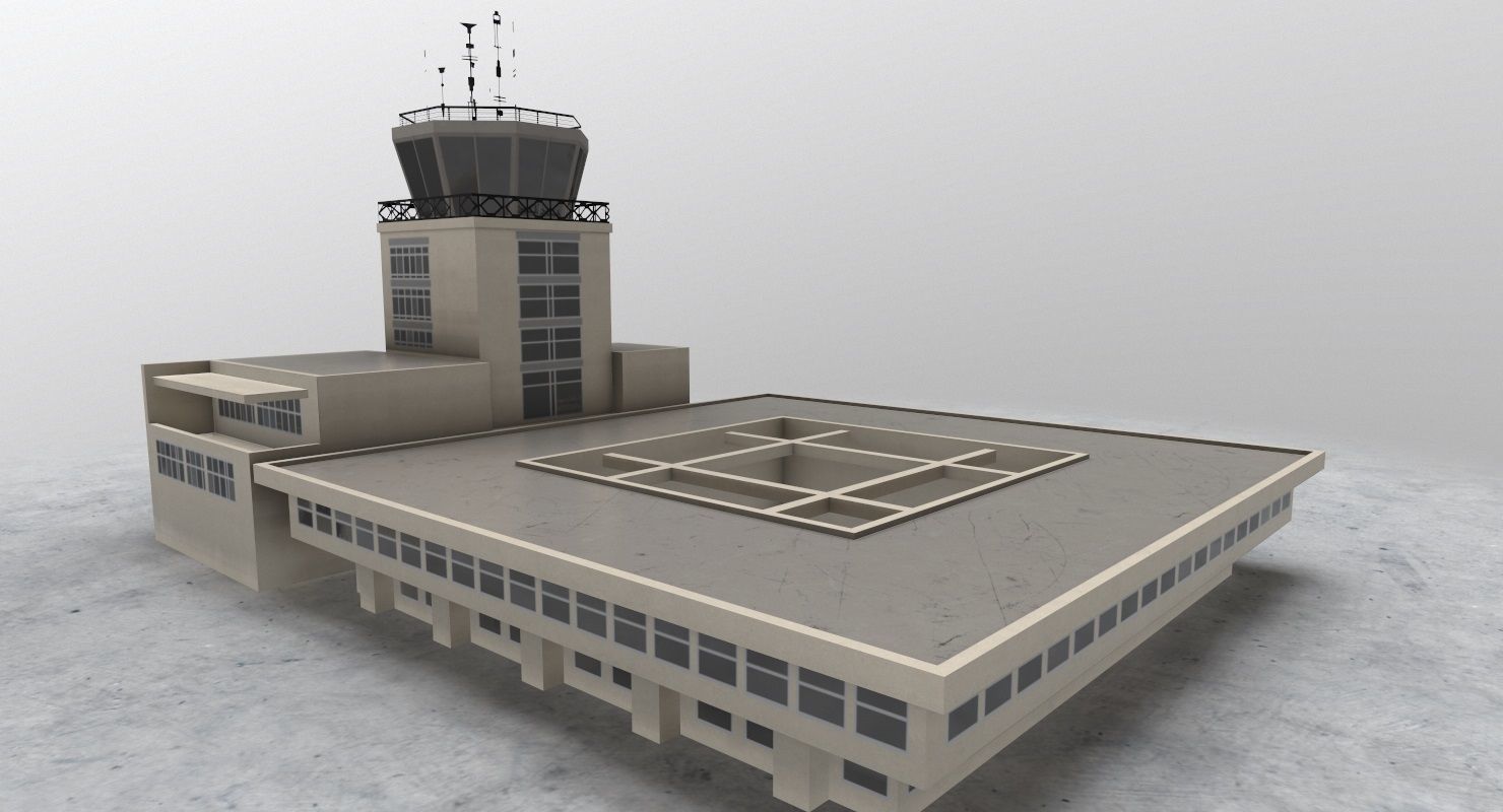 LYTV Control Tower Low-poly 3D model_2