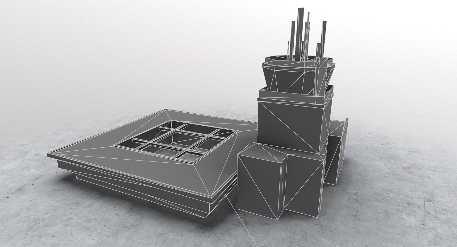 LYTV Control Tower Low-poly 3D model_7