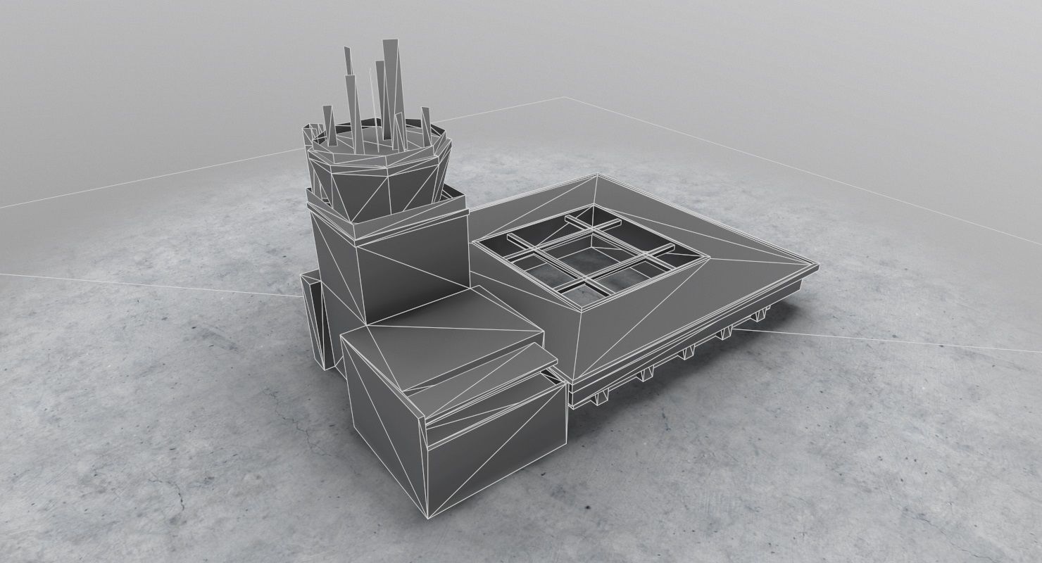 LYTV Control Tower Low-poly 3D model_8