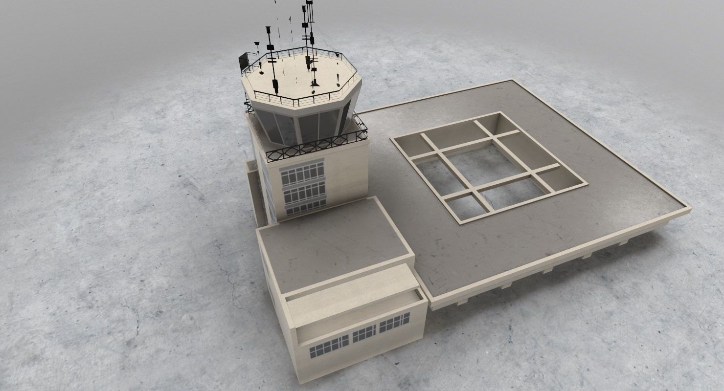 LYTV Control Tower Low-poly 3D model_3