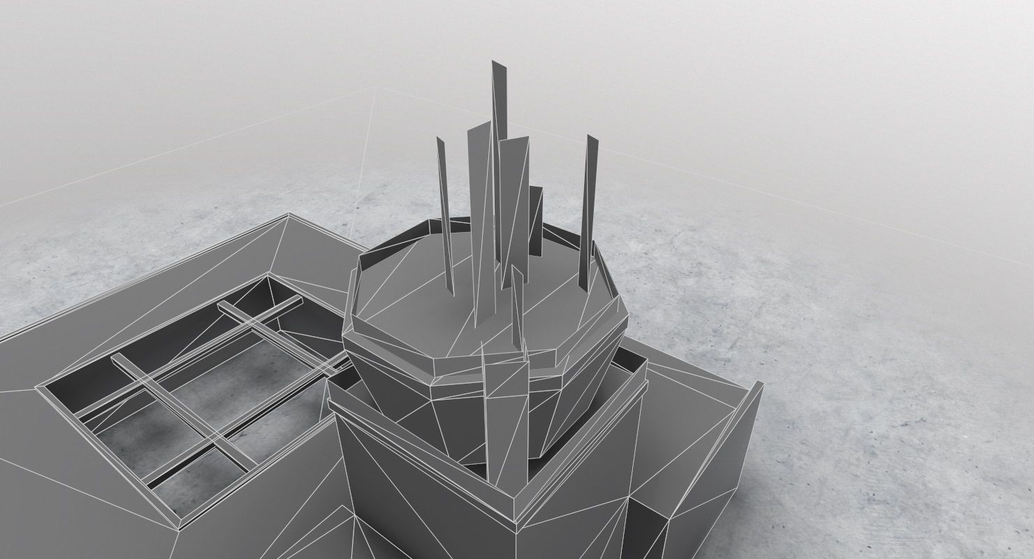 LYTV Control Tower Low-poly 3D model_10