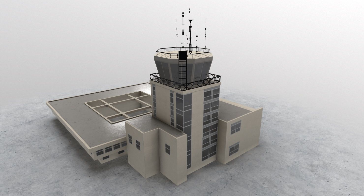 LYTV Control Tower Low-poly 3D model_4
