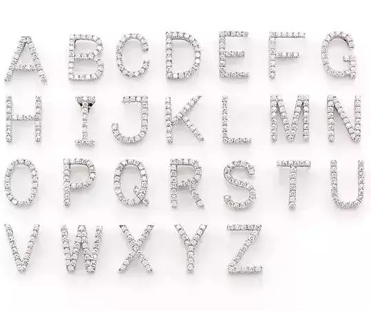 Diamond letter pendants a-z 3D print model