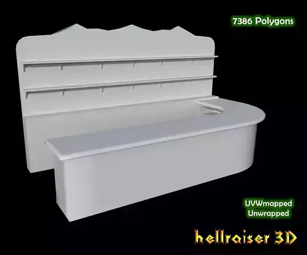 Bar Counter Low-poly 3D model