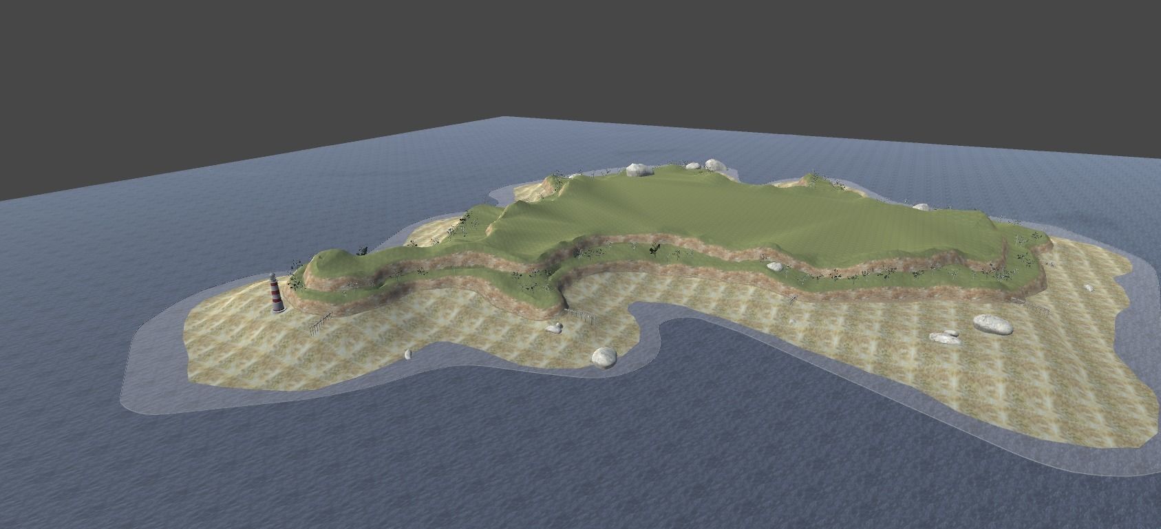 Beach Racing Track Low-poly 3D model_2