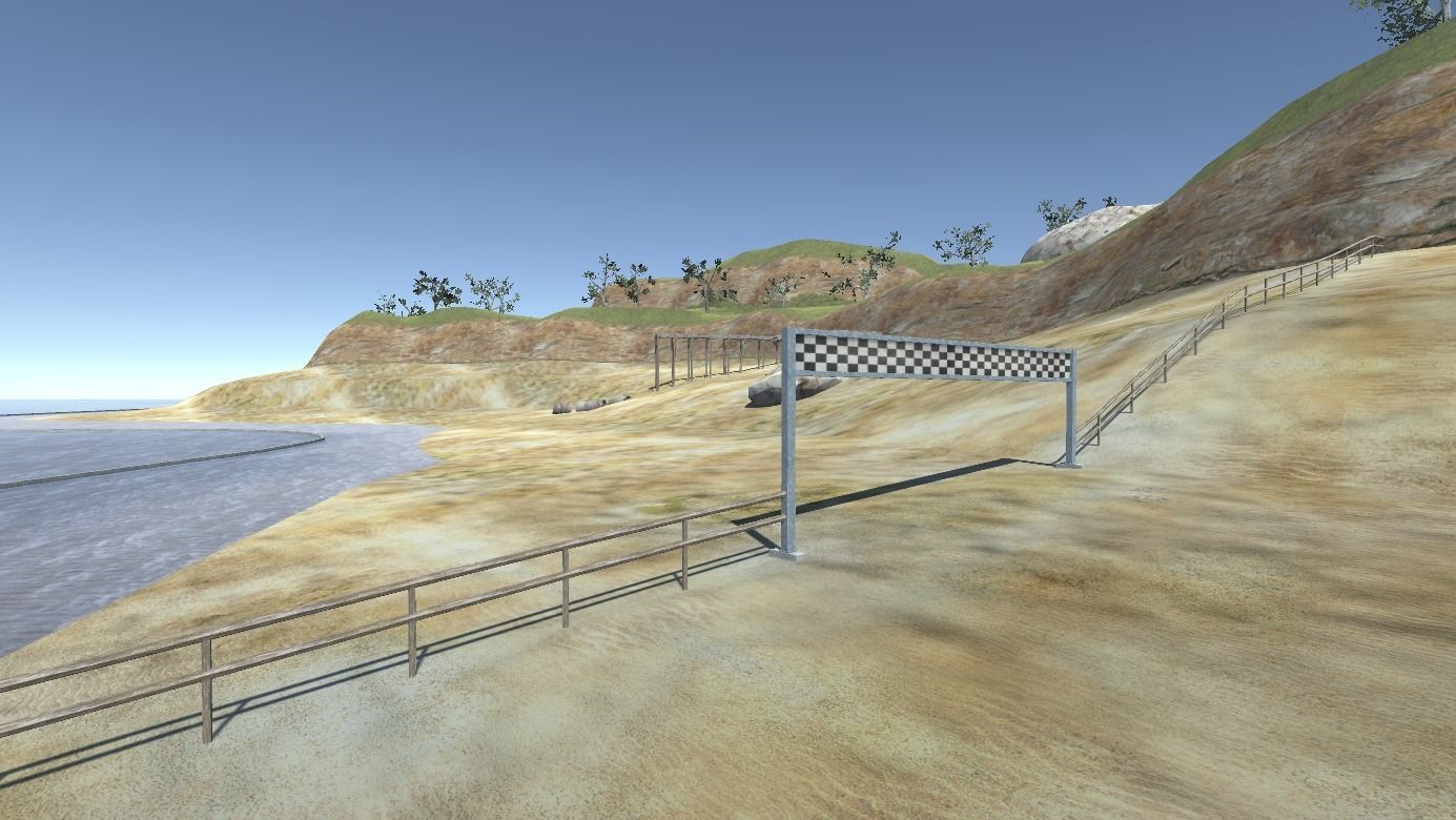 Beach Racing Track Low-poly 3D model_1