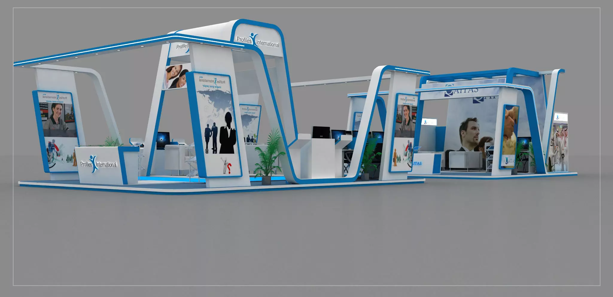 8x6 and 6x6 Meter Exhibition booth design 3D model_0