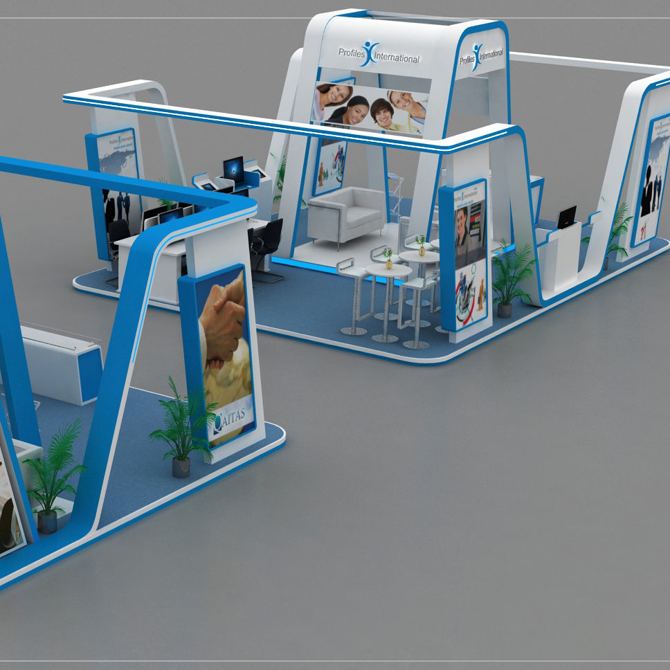 8x6 and 6x6 Meter Exhibition booth design 3D model_3
