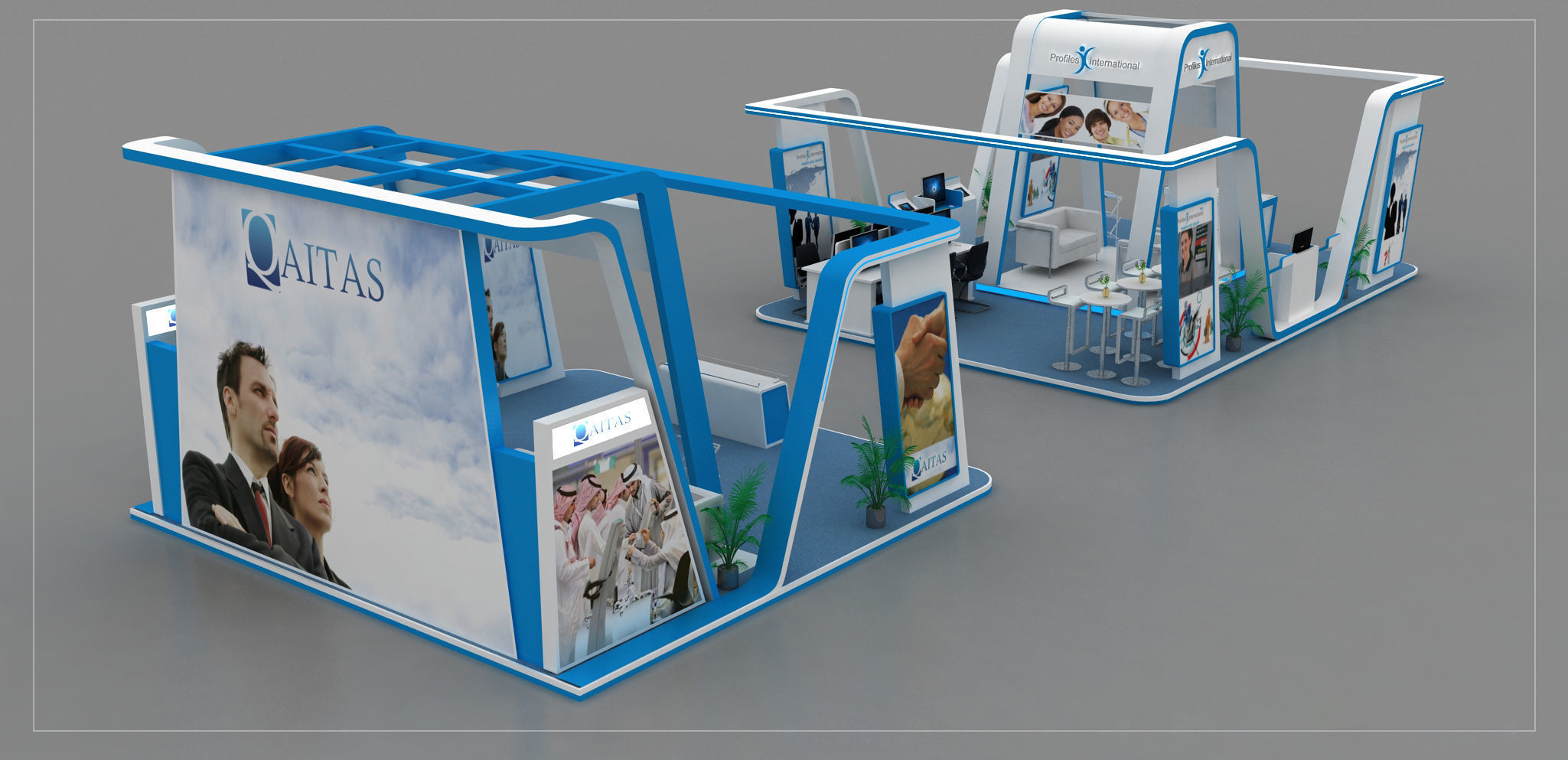 8x6 and 6x6 Meter Exhibition booth design 3D model_2